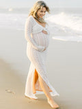 Muttermode Umstandskleider Apricot Zweiteiliger Maxikleid Schicke Kleider Für Babybauch Fotoshooting