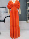 Muttermode Umstandskleider Orange Rückenfrei Kleid Mit Tüll Umstandskleider Festlich