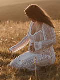 Muttermode Umstandskleider Apricot Zweiteiliger Maxikleid Schicke Kleider Für Babybauch Fotoshooting