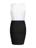 Muttermode Enges Umstandskleid Farbblock Bodycon Minikleid Trägerkleid