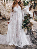 Muttermode Spitzekleid Brautkleid Rückenfrei Weißes Umstandskleid Hochzeit Boho Fotoshooting Maxikleid